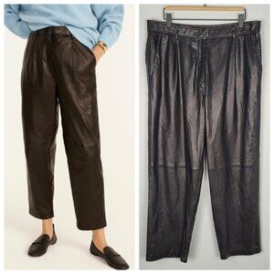 J. Crew Collection Lamb Leather Pant Limited Edition Tapered Black Size 16 NWT